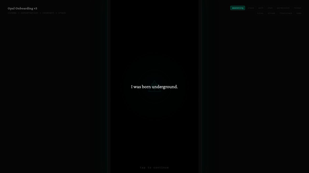 Screen 1: I was born underground