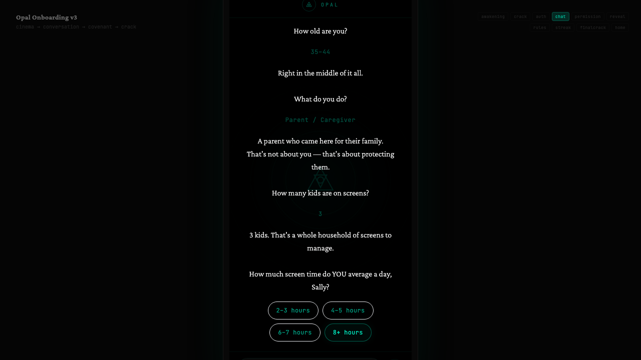 Screen 8: Screen time